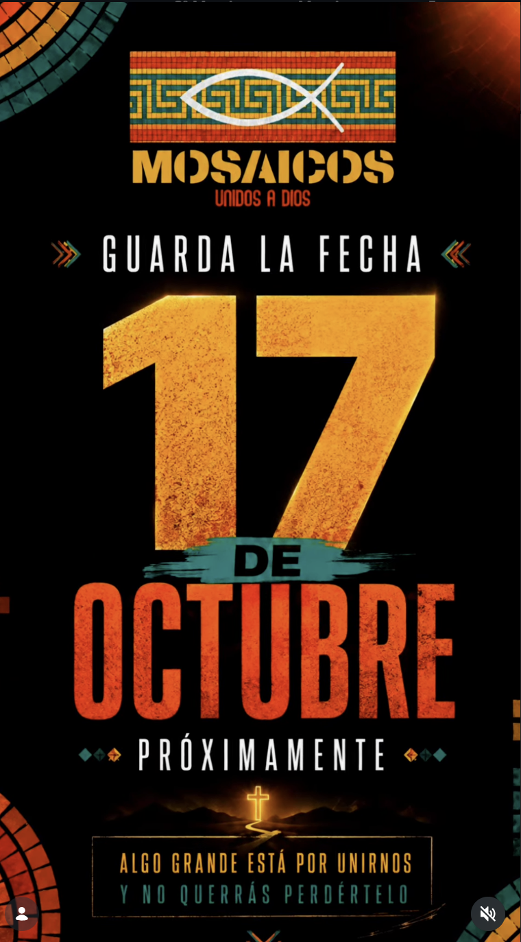 Afiche Mosaicos Unidos a Dios, 17 de octubre